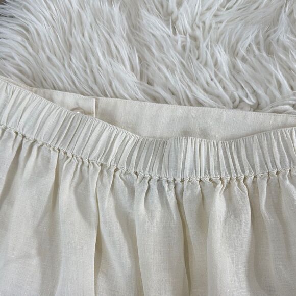 RACHEL ZOE Striped Linen Skirt - Cream, Brown, and Tan 100%Linen Size M - Picture 7 of 7